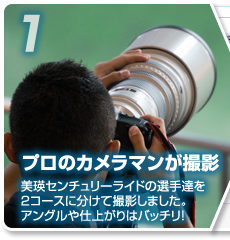 1プロのカメラマンが撮影(宮様国際スキーマラソンの選手達を ２コースに分けて撮影しました。 アングルや仕上がりはバッチリ！)